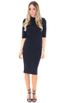 PARADOX SCUBA MIDI DRESS - BLACK - Haute & Rebellious