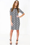 Niva Geometric Pattern Midi Dress - Haute & Rebellious