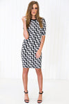 Niva Geometric Pattern Midi Dress - Haute & Rebellious