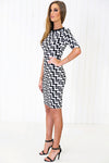Niva Geometric Pattern Midi Dress - Haute & Rebellious