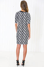 Niva Geometric Pattern Midi Dress - Haute & Rebellious