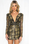 Kiara Baroque Sequin Lace Dress - Haute & Rebellious