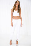 Caput Leather Crop Top - White - Haute & Rebellious