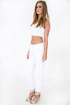 Caput Leather Crop Top - White - Haute & Rebellious