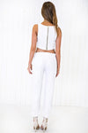 Caput Leather Crop Top - White - Haute & Rebellious