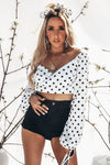 Polka Dot Top with Long Sleeves