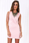 Franci Sleeveless Deep-V Wrap Dress - Rose - Haute & Rebellious