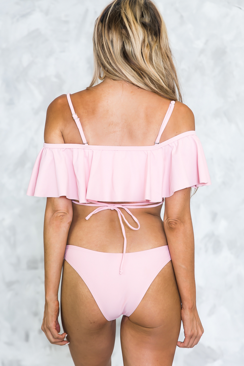 Ruffle Two-Piece Bikini Set - Blush - Haute & Rebellious