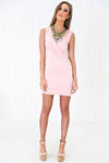 Franci Sleeveless Deep-V Wrap Dress - Rose - Haute & Rebellious