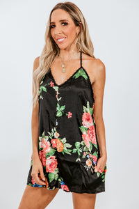 Floral Satin Romper