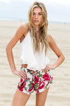 EMMA FLORAL RUFFLE SHORTS - Haute & Rebellious