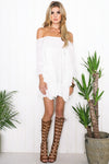 Aulora Bell Sleeve Dress - White - Haute & Rebellious