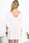 Aulora Bell Sleeve Dress - White - Haute & Rebellious