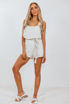 Eyelet Short Overall - White