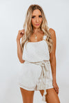 Eyelet Short Overall - White