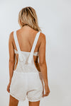 Eyelet Short Overall - White