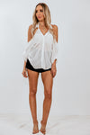 Chiffon Shoulder Cutout Blouse