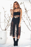 See Right Though Mesh Midi Dress
