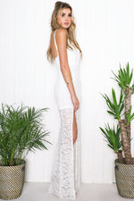 Evie Lace High-Slit Maxi Dress - Haute & Rebellious