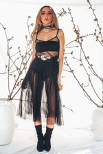 See Right Though Mesh Midi Dress