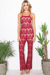 Kali Lace Open Back Jumpsuit - Burgundy - Haute & Rebellious