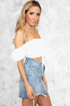 Tie Me Up Off-Shoulder Crop Top - Haute & Rebellious