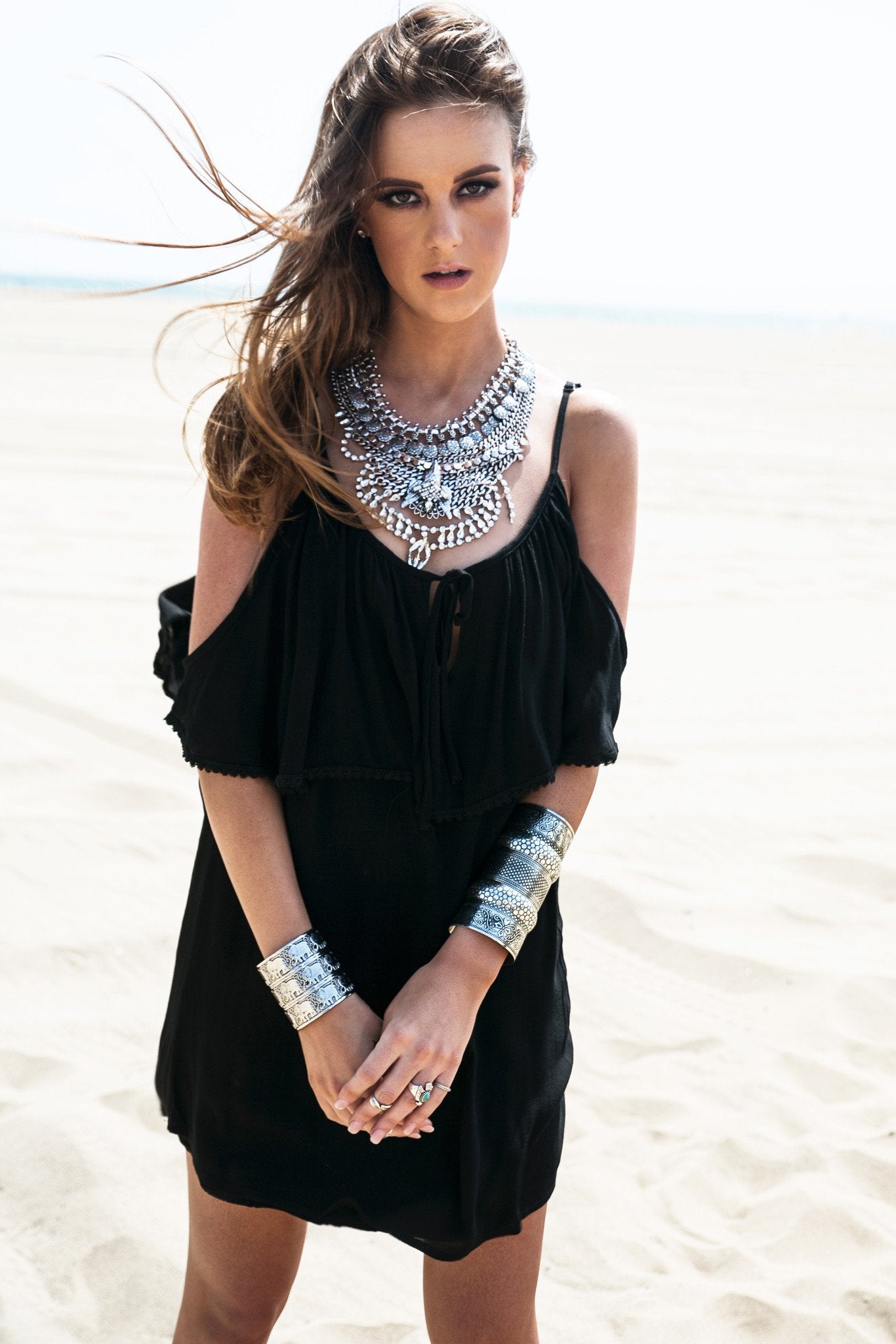 Jana Off-Shoulder Sun Dress - Black - S / Black / 02278 Jana Off-Shoulder Sun Dress - Black - S / Black / 02278