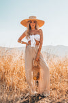Crop Top with Front Tie - White