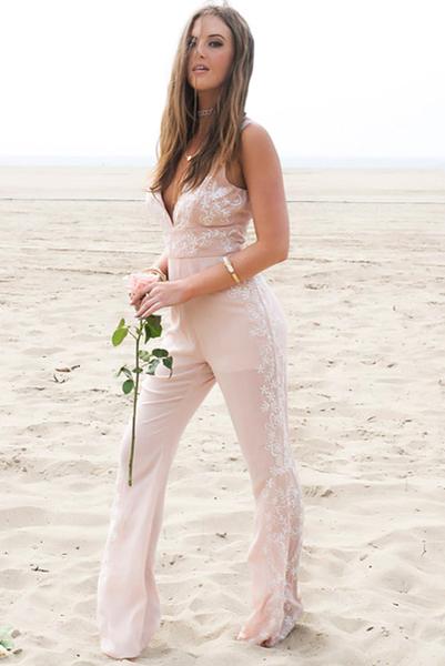 Sleeveless Embroidery Jumpsuit