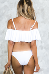 Sexy Back Ruffle Two-Piece Bikini Set - White - Haute & Rebellious