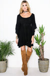 Aulora Bell Sleeve Dress - Black - Haute & Rebellious