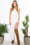 Lilah High-Slit Maxi Dress - White - Haute & Rebellious