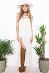 Lilah High-Slit Maxi Dress - White - Haute & Rebellious