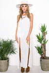 Lilah High-Slit Maxi Dress - White - Haute & Rebellious