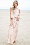 Molin Front Slits Chiffon Maxi Dress - Haute & Rebellious