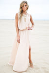 Molin Front Slits Chiffon Maxi Dress - Haute & Rebellious