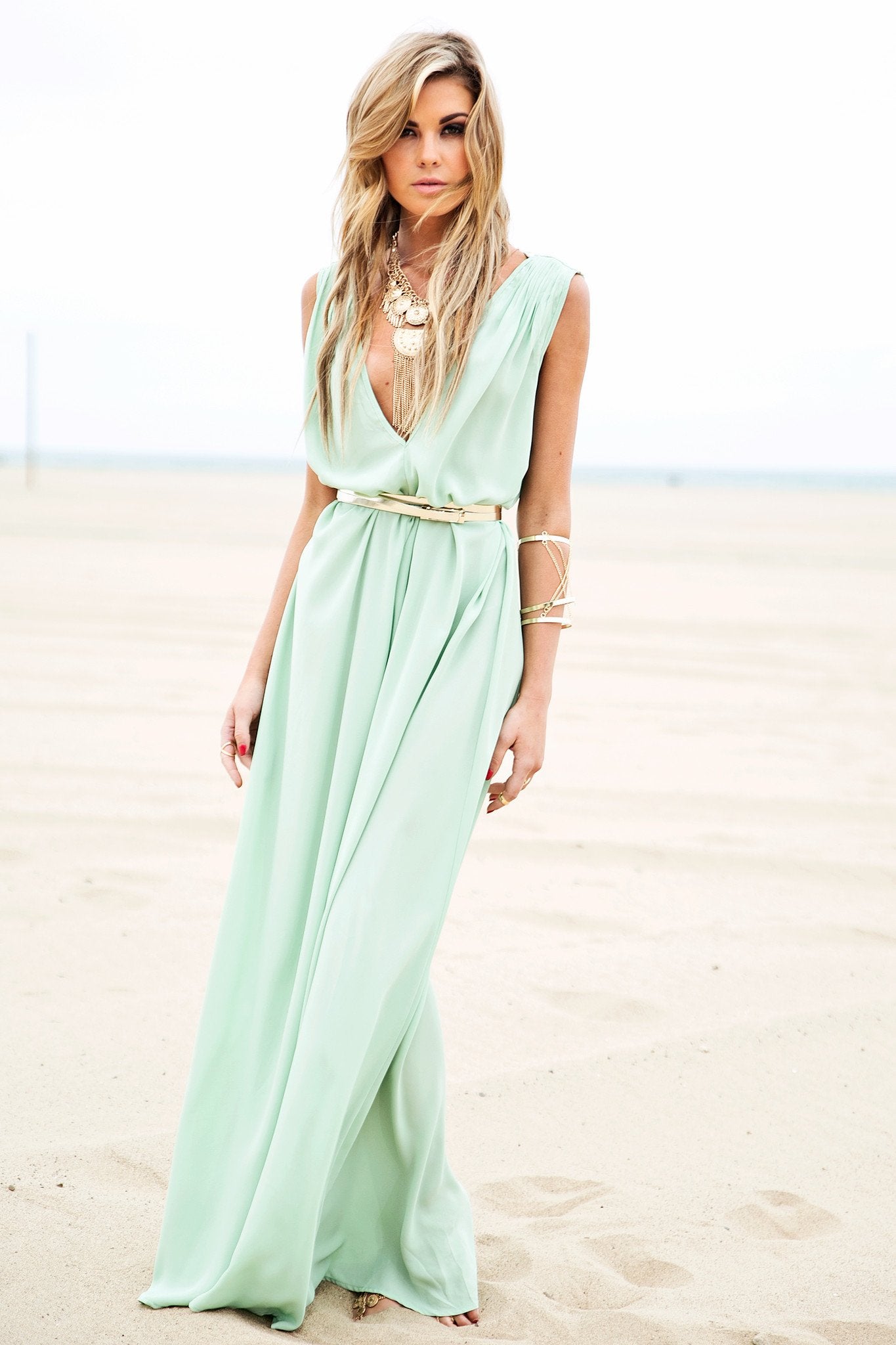 Grecian Style Flowy Maxi - Mint Haute & Rebellious Grecian Style Flowy Maxi - Mint Haute & Rebellious