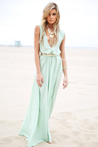 Grecian Style Flowy Maxi - Mint - Haute & Rebellious