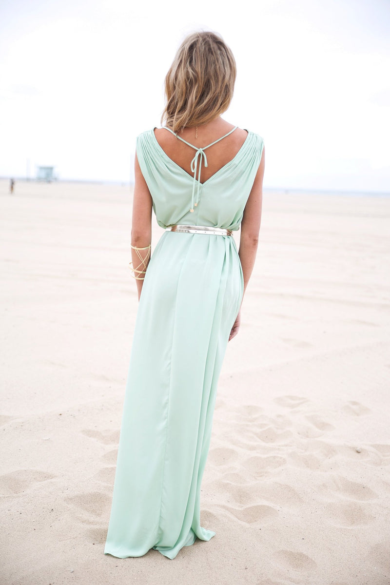 Grecian Style Flowy Maxi - Mint - Haute & Rebellious