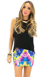 WATERCOLOR BANDED SKIRT - Haute & Rebellious