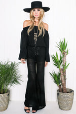 Aileen Bell Sleeve Top - Black - Haute & Rebellious