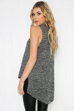 Mauven Knit Sleeveless Top - Grey - Haute & Rebellious