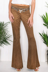 Rand Suede Bell Bottom Pants - Haute & Rebellious