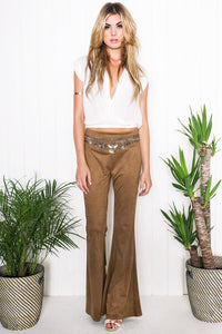 Rand Suede Bell Bottom Pants - Haute & Rebellious