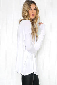 Suzanna Long Sleeve Top - White - Haute & Rebellious