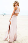 Layla Cutout High-Slit Maxi Dress - Taupe - Haute & Rebellious