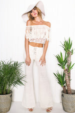 Stacie Bell Bottom Pants - Ivory - Haute & Rebellious