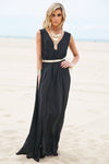 Grecian Style Flowy Maxi - Black - Haute & Rebellious