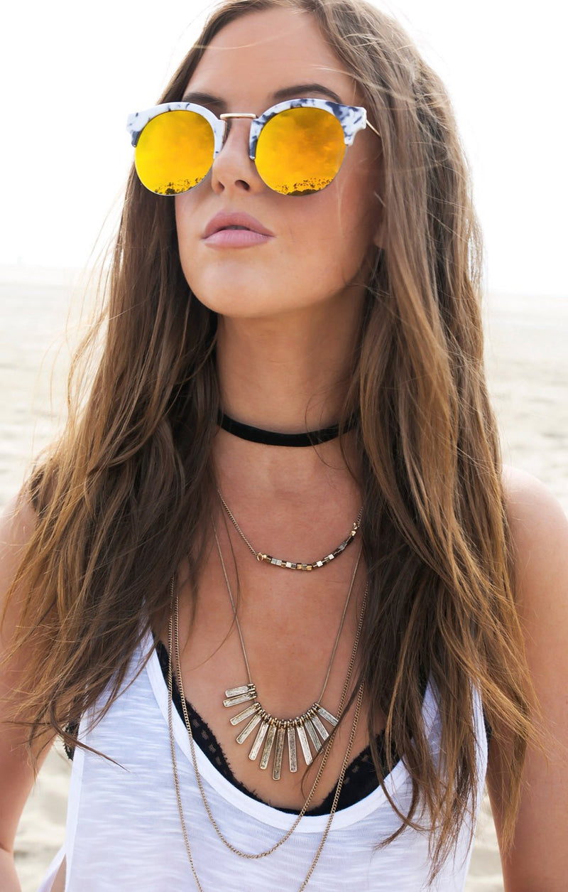 Marble Shades - White/Orange - Haute & Rebellious