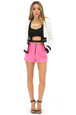 JANETTE NEON QUILTED SHORTS - Haute & Rebellious